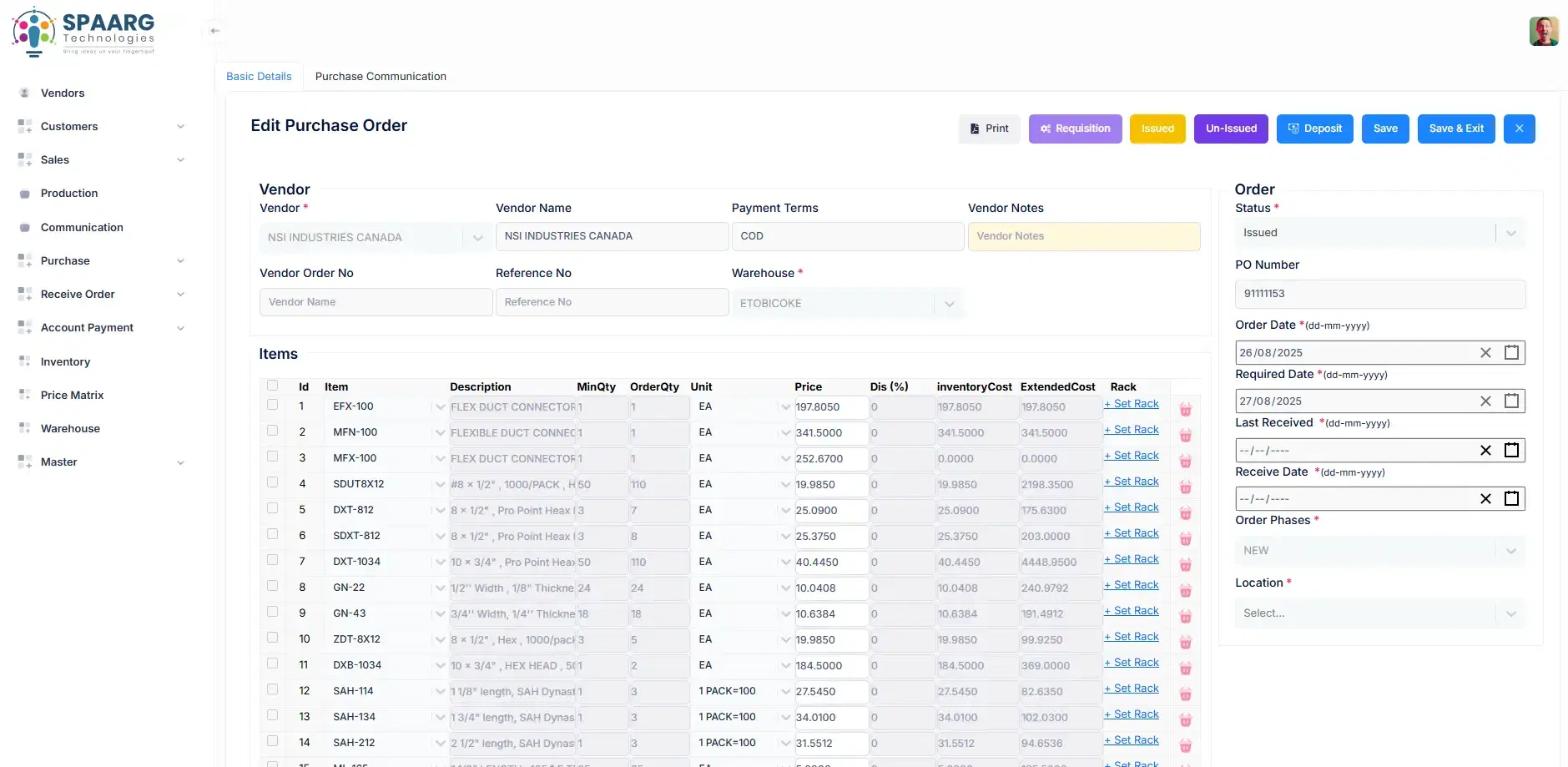 Integrated ERP Workflow Suite
